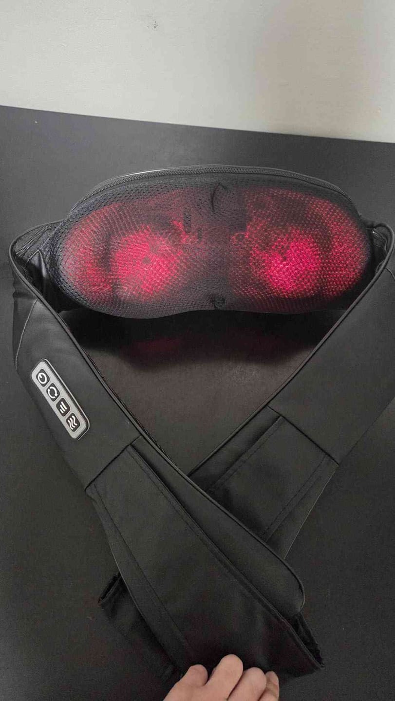 Customer photo review of Back and Neck Massager with Heat | Deep Tissue