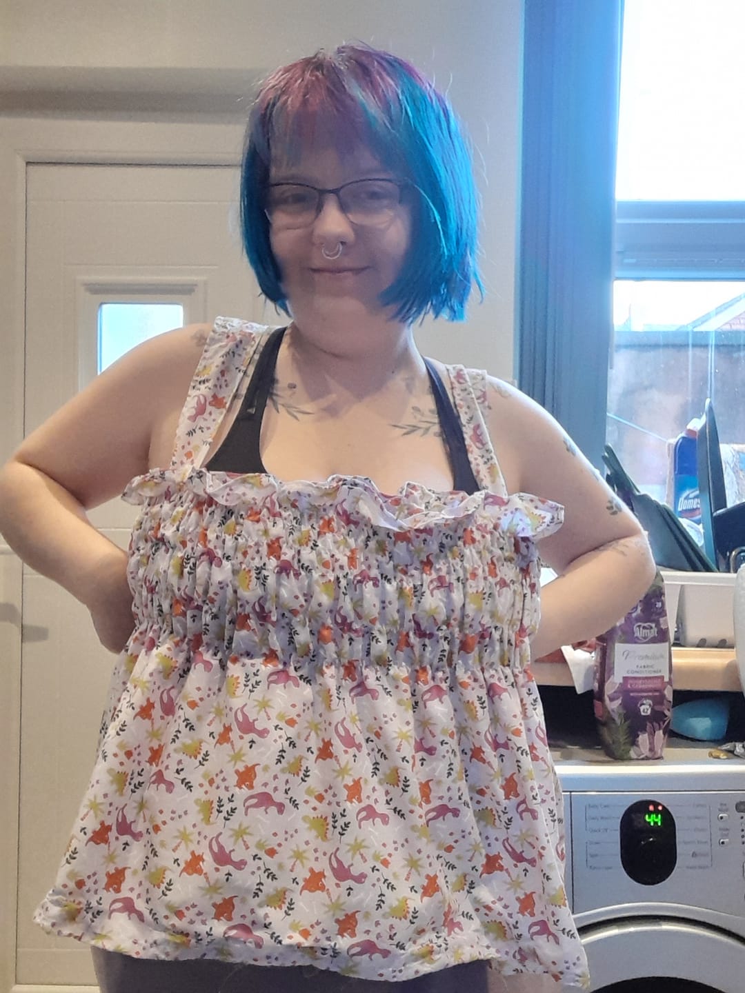 Customer photo review of Multicoloured Dinosaurs Polycotton Fabric
