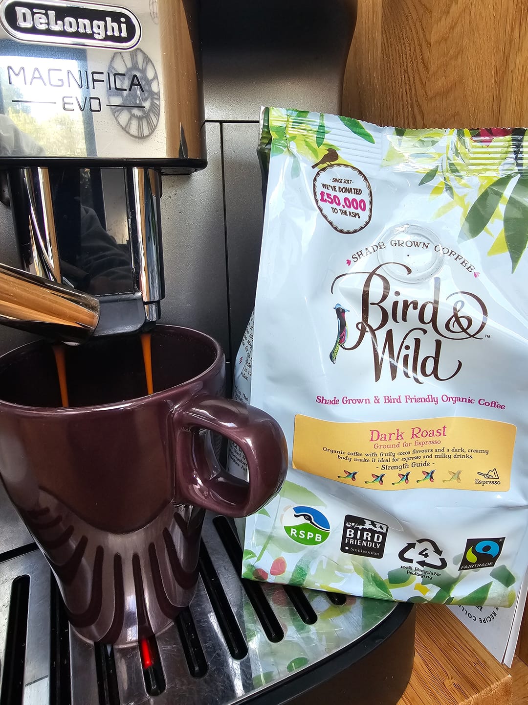 Customer photo review of Dark Roast Espresso Fairtrade Organic Coffee Beans and Ground - 200g, 500g, 1kg