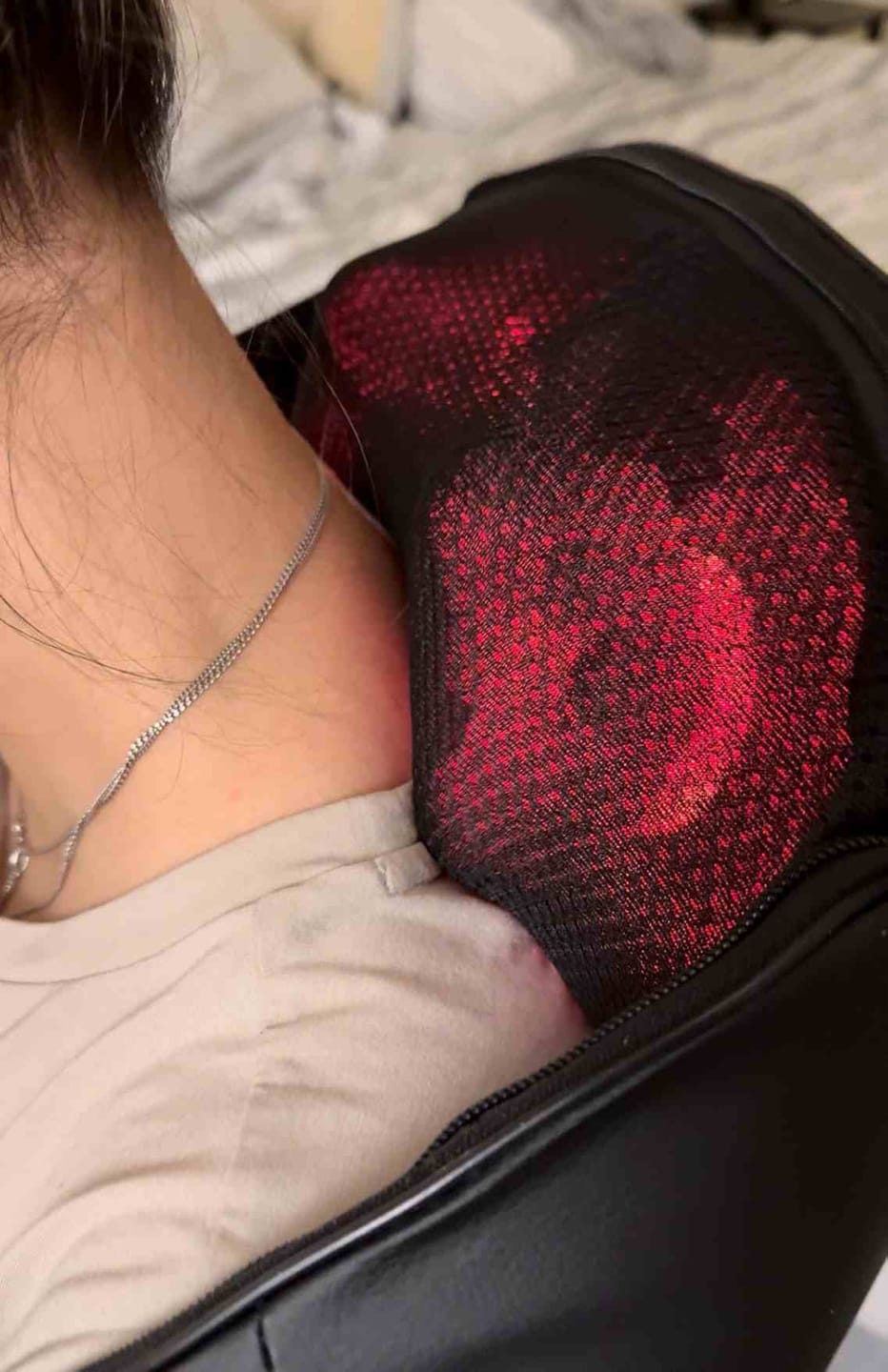 Customer photo review of Back and Neck Massager with Heat | Deep Tissue