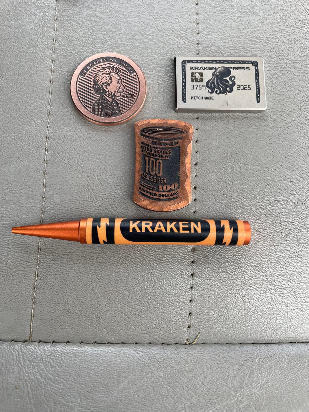 Customer photo review of The Silver Kraken Express Ball Marker | Kraken Titanium Golf Ball Marker