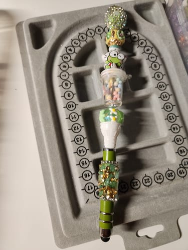 Customer photo review of Acrylic beads – Keroppi for beadable pens, keychains, phone chains