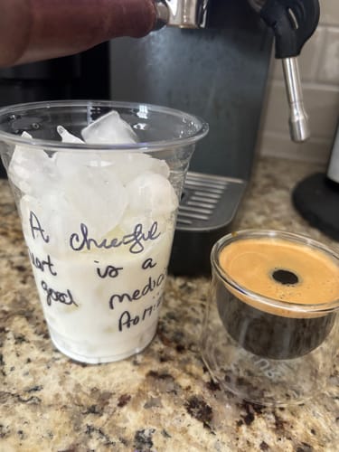 Customer photo review of FLUR Espresso Glasses