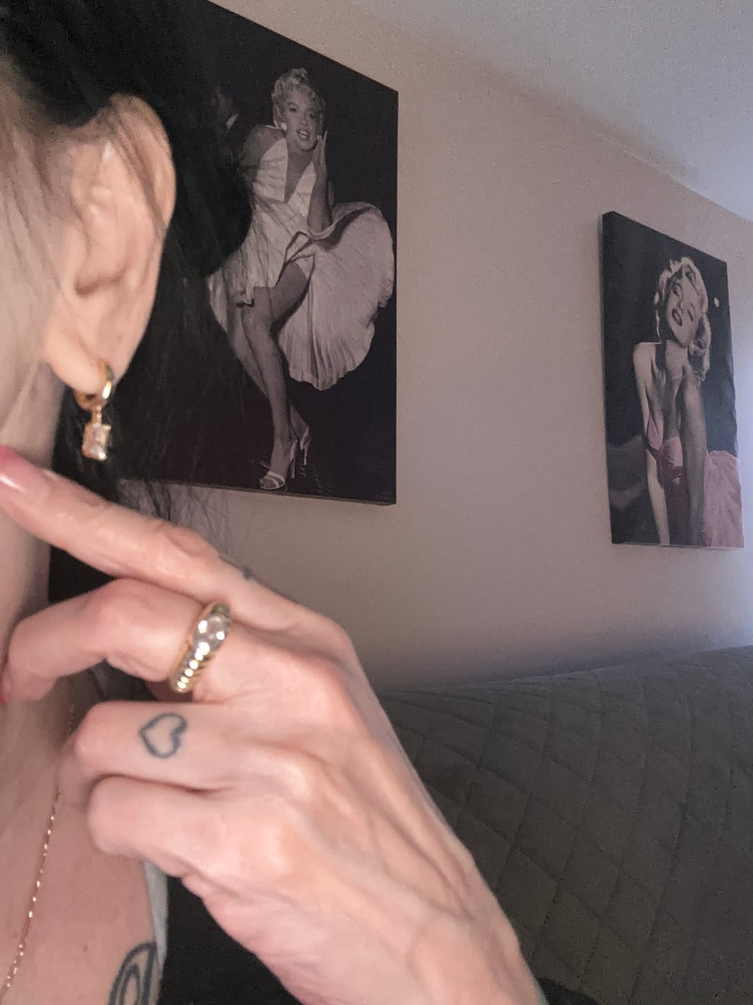 Customer photo review of Baguette-Cut Solitaire Huggies