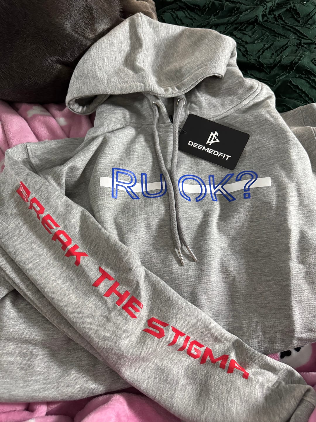 Customer photo review of White Line Stigma Breaking Hoodie- Heather Grey