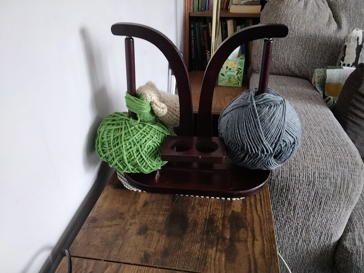 Customer photo review of Double Yarn Spinner Stand with Tool Storage