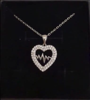 Customer photo review of Molly 18k White Gold Plated Heart Necklace with Swarovski Crystals