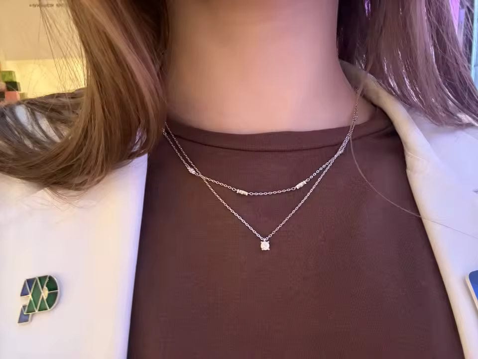 Customer photo review of Grace Silver Necklace