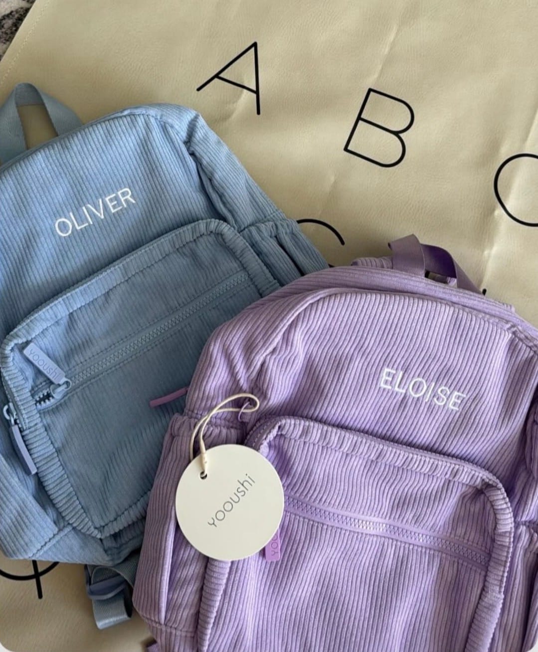 Customer photo review of Yooushi® Corduroy Backpack – Lilac