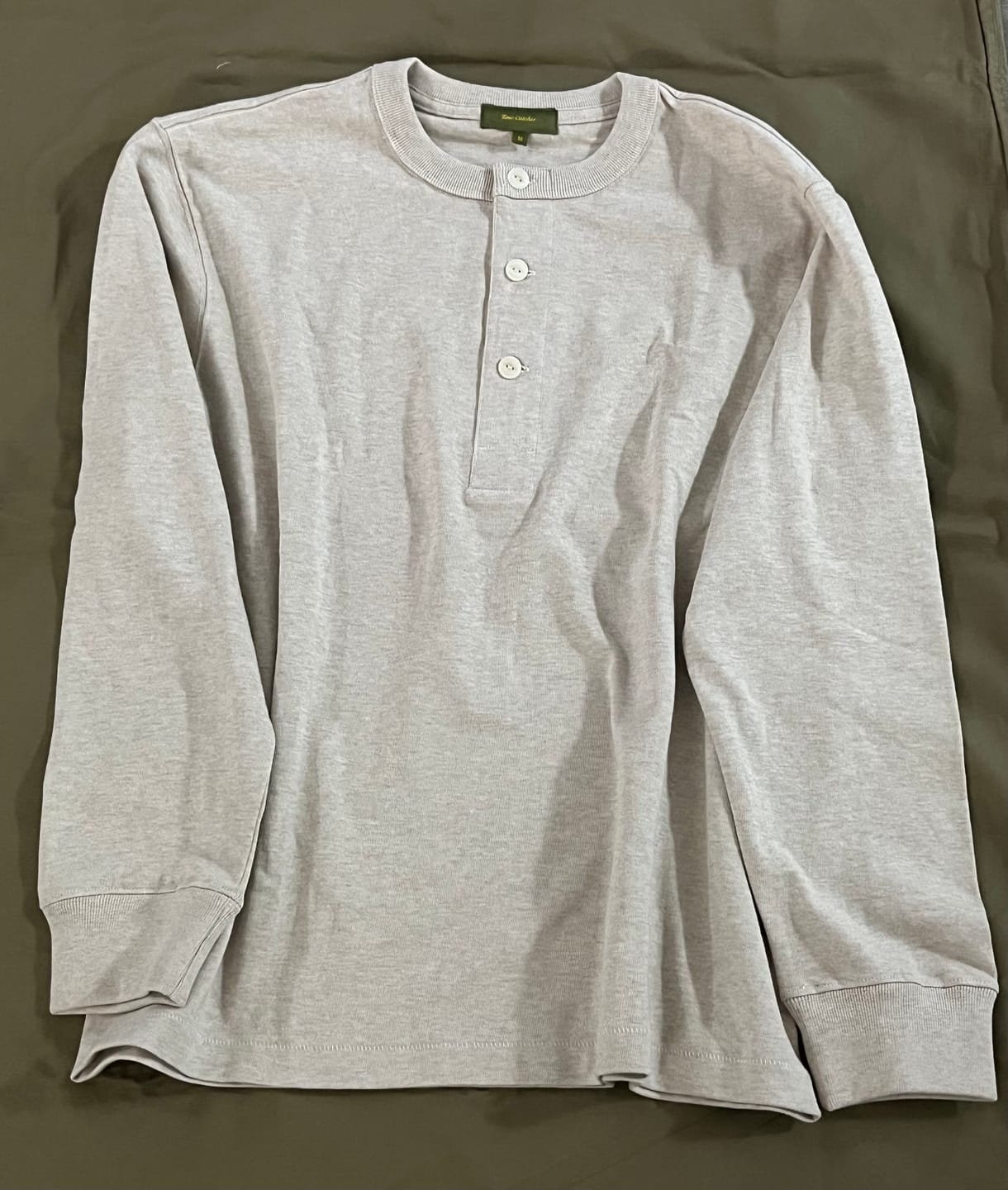 Customer photo review of 1930s Loopwheel Cotton Henley Shirt