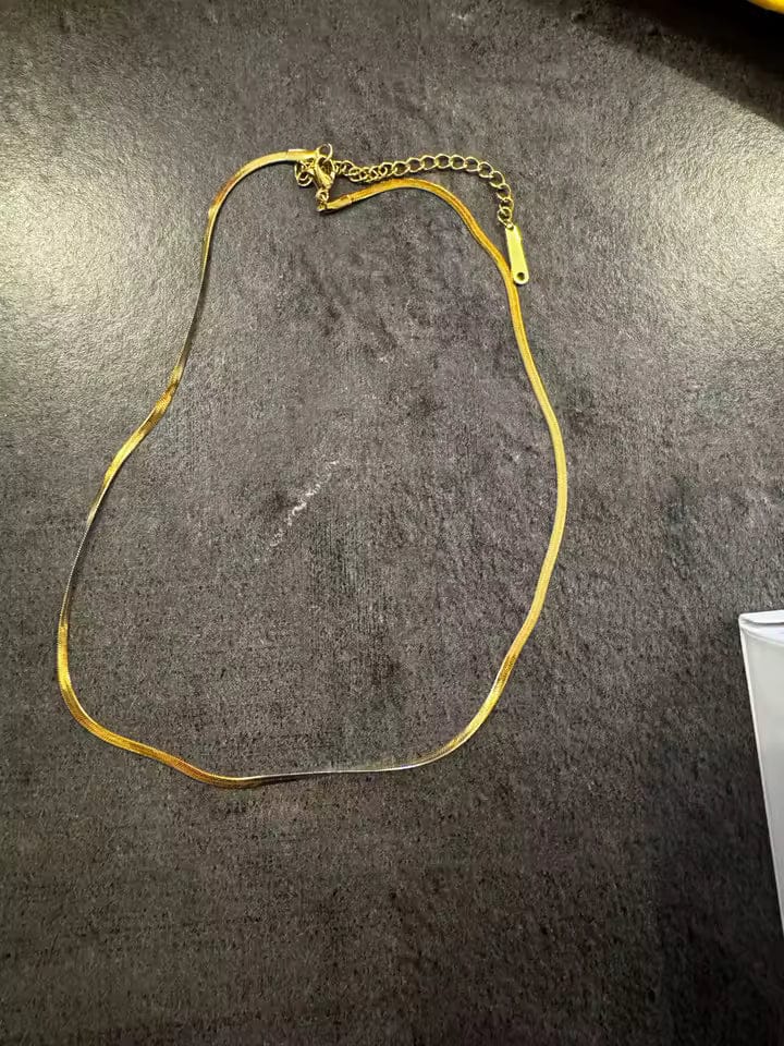 Customer photo review of Harper Herringbone Necklace