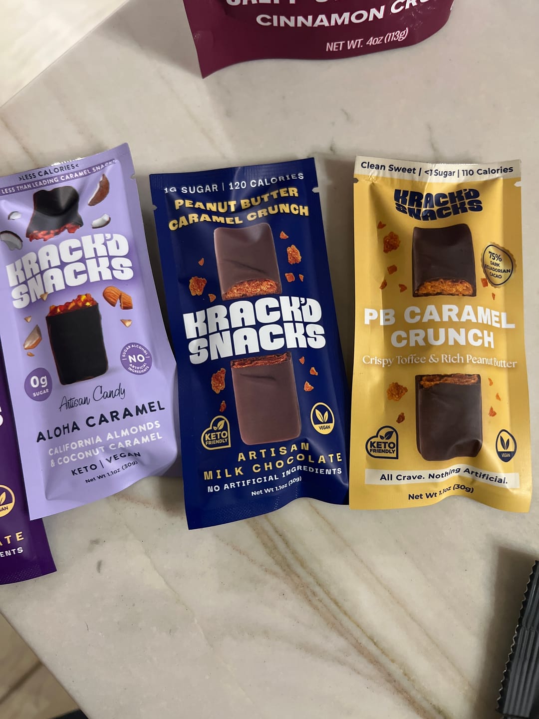 Customer photo review of Best of Krack’d – Variety Trial Pack (5 Bars) (Keto | Vegan)