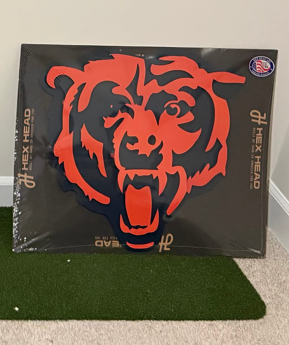 Customer photo review of Chicago Bears "Roaring Bear" 3D Vintage Metal Wall Art