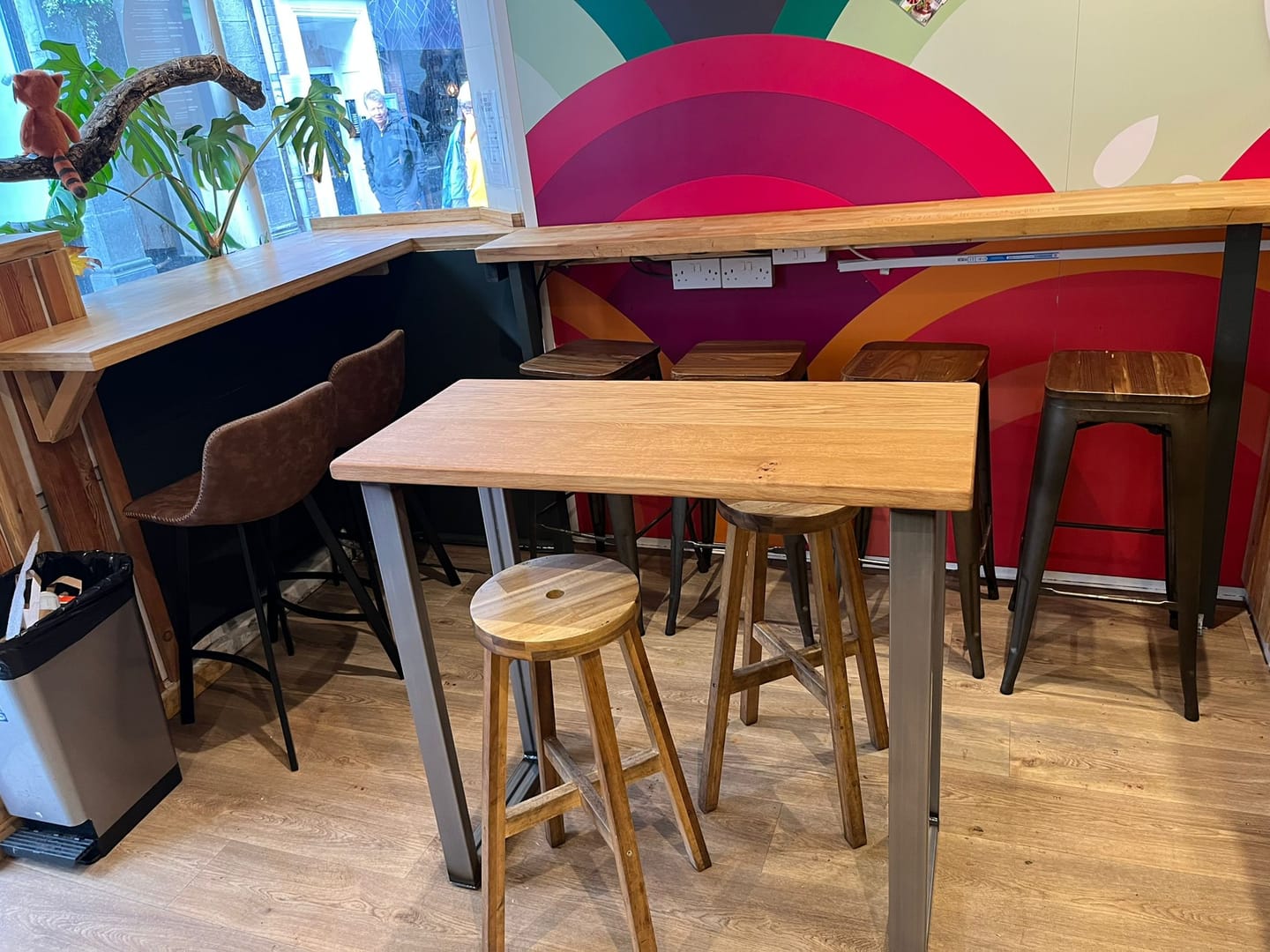 Customer photo review of Industrial Solid Oak Breakfast Bar