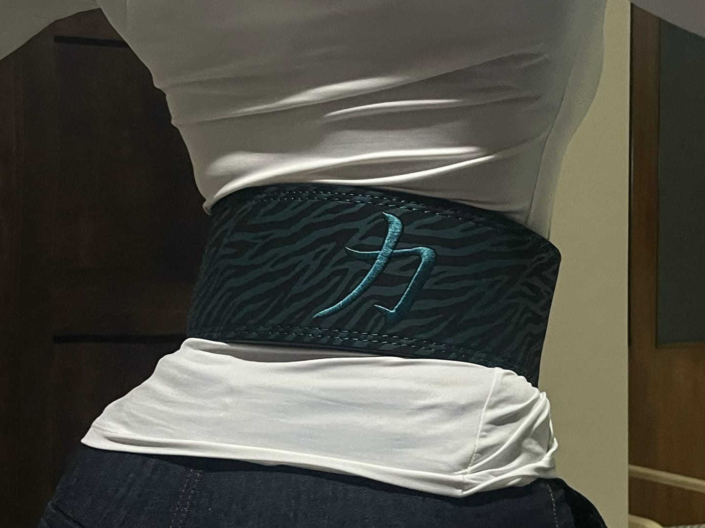Customer photo review of Blue Tiger Print Lever Belt, 10mm - IPF Approved