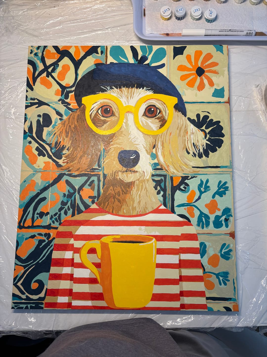 Customer photo review of Malen nach Zahlen - Hund im französischen Stil