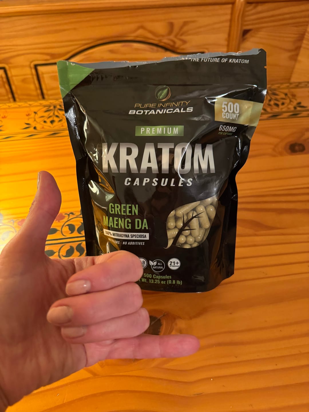 Customer photo review of PIB Green Maeng Da Kratom Capsules