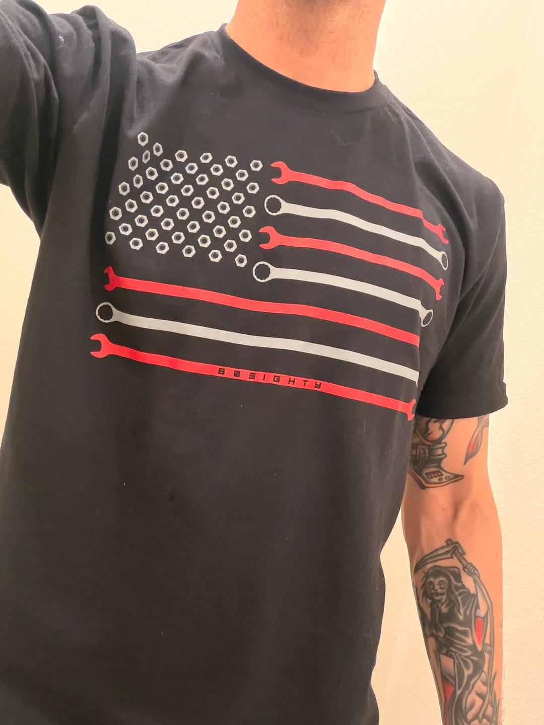 Customer photo review of 80Eighty® Wrench Flag Shirt
