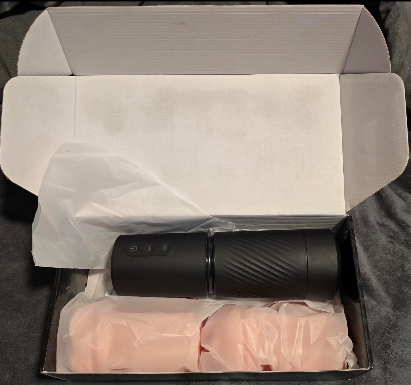 Customer photo review of App Control Male Masturbator with 3 Sleeves - Mystor (Vibrating & Suction)