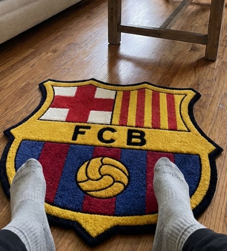 Customer photo review of FC Barcelona® Logo Rug