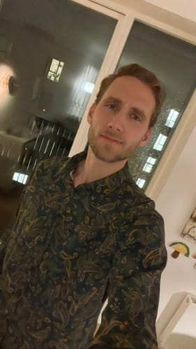 Customer photo review of Chemise à manches longues en coton à imprimé cachemire pour homme