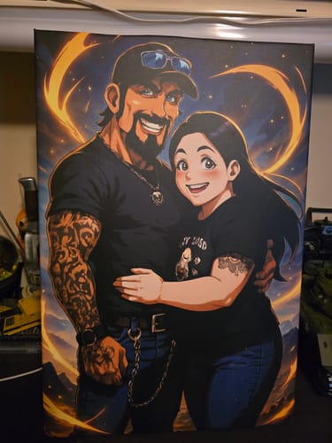 Customer photo review of Personalized Canvas - Portrait in Anime style