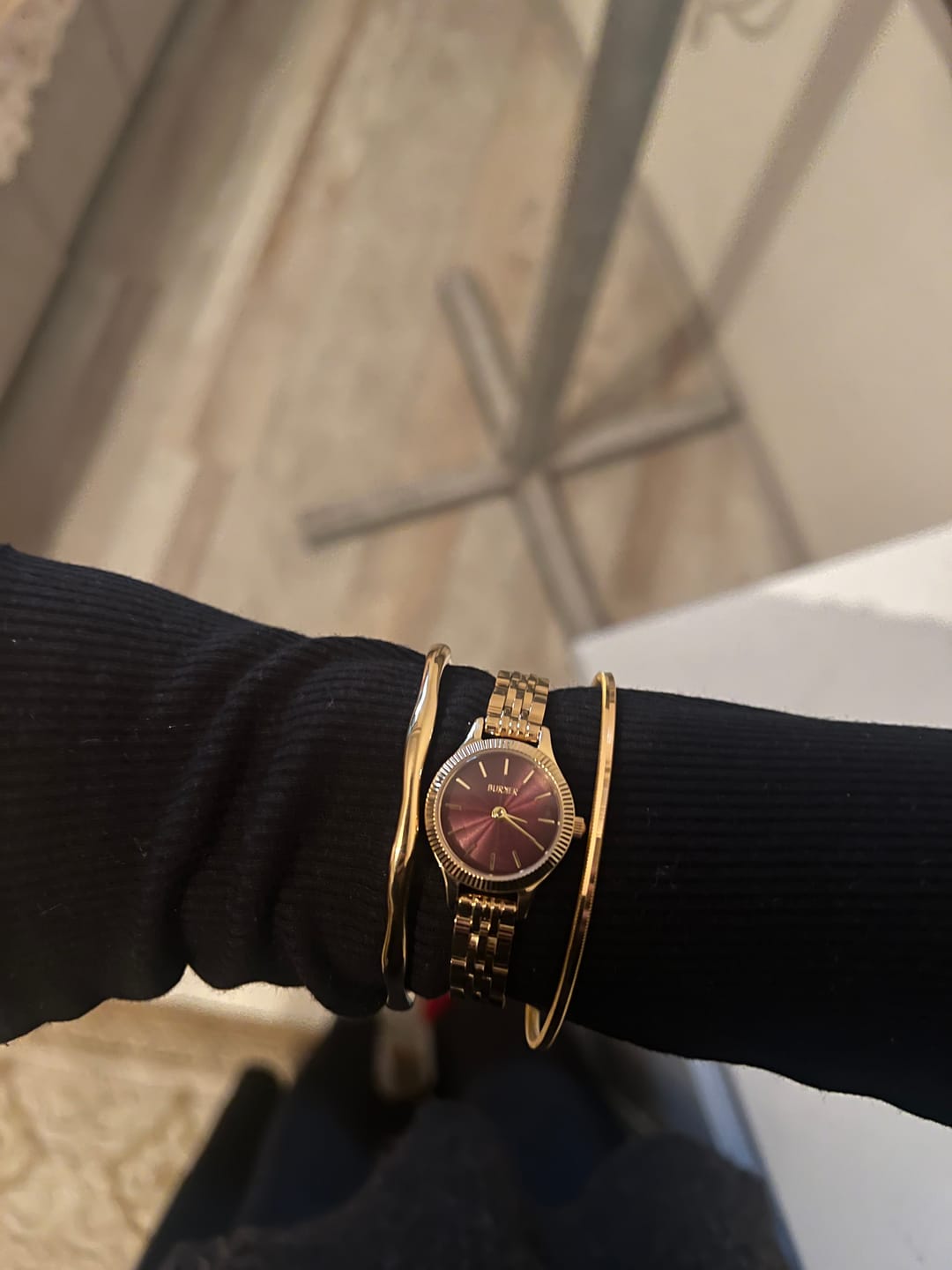 Customer photo review of Sophie Gold Burgundy