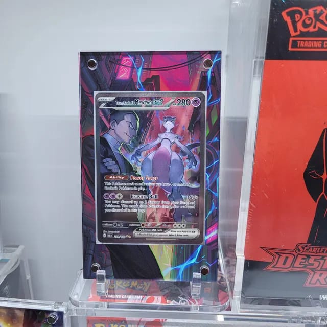 Customer photo review of Team Rocket's Mewtwo ex 231-182 SIR SAR Destined Rivals Extended Art Display Cases