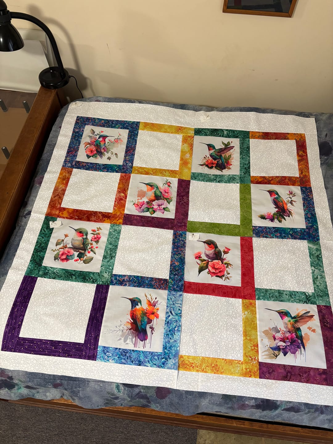 Customer photo review of Beautiful Hummingbirds #8 Fabric Panel