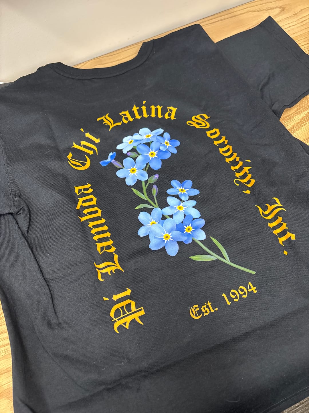 Customer photo review of PLC Forget-Me-Not Floral Champion Tee