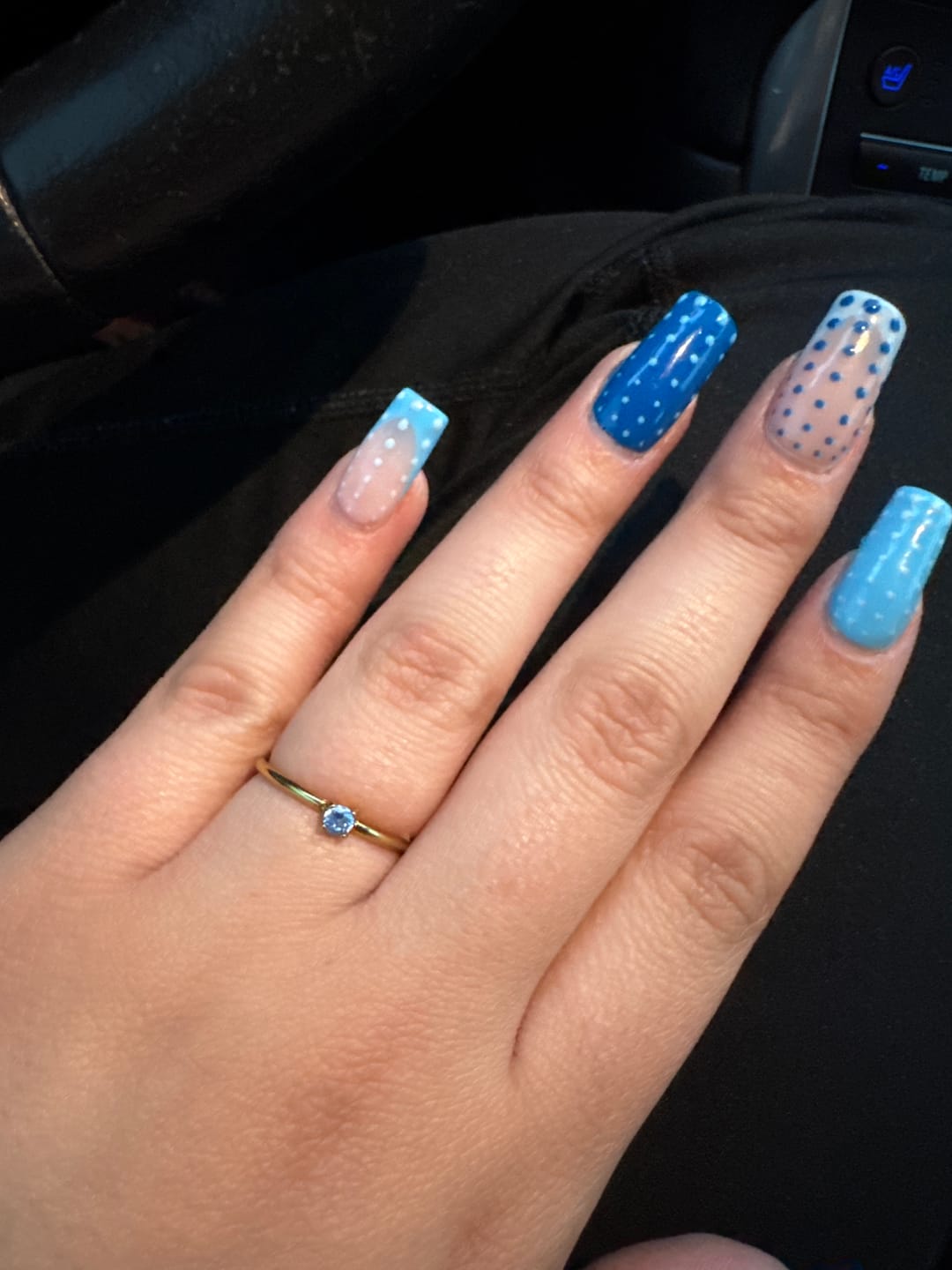 Customer photo review of March Birthstone 18K Gold Ring