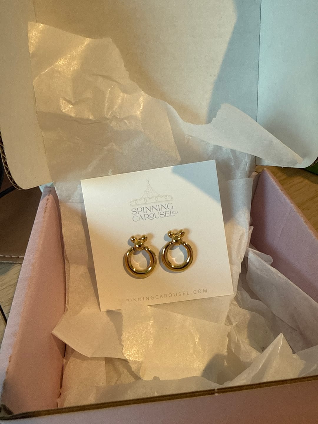 Customer photo review of Mini Leader of the Club Earrings