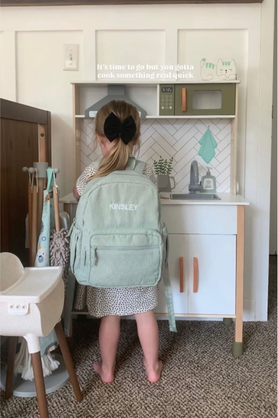 Customer photo review of Yooushi® Corduroy Backpack – Mint Green