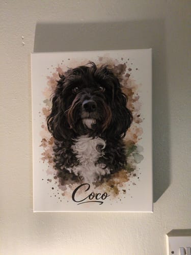 Customer photo review of Your Dog as Watercolor Portrait