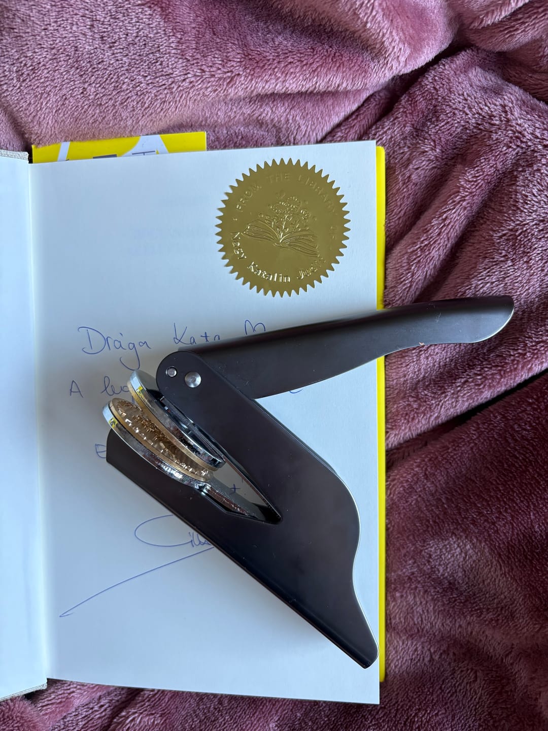 Customer photo review of Custom Book Embosser