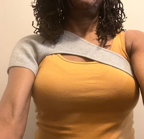 Customer photo review of Premium Bamboo Shoulder Brace