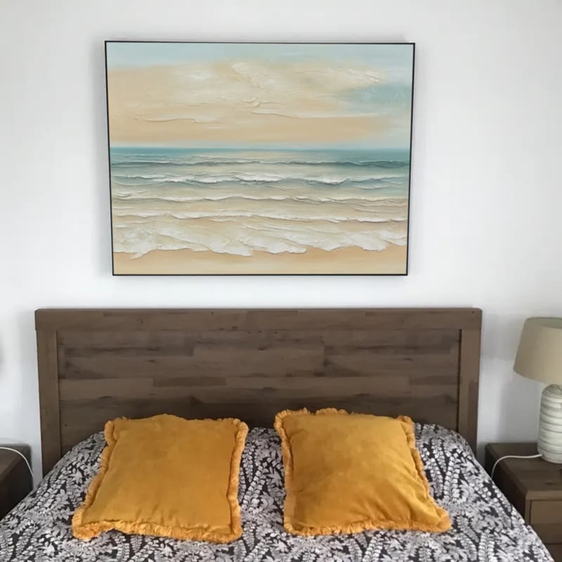 Customer photo review of Colorful Abstract Ocean and Sky Textured Canvas Art #OC008