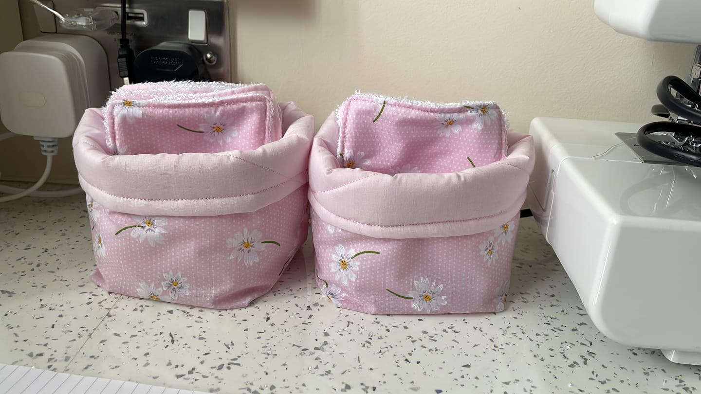 Customer photo review of White Flowers and Polka Dots Polycotton Fabric