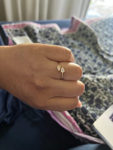 Customer photo review of Moonstone Teardrop Ring (Gold)