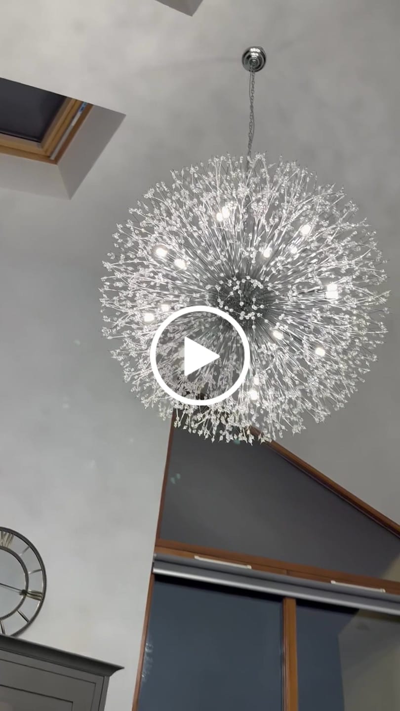 Customer video review of 20-Light Oversized Large Luxury Sputnik Firework Chandelier