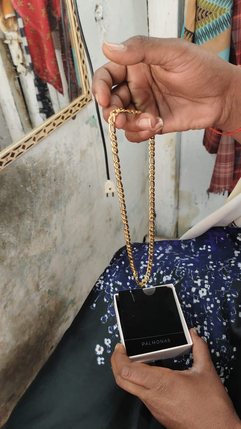 Customer photo review of Gold Figaro Chain for Men