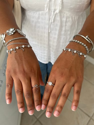 Customer photo review of BTS Initial Pearl Bracelets