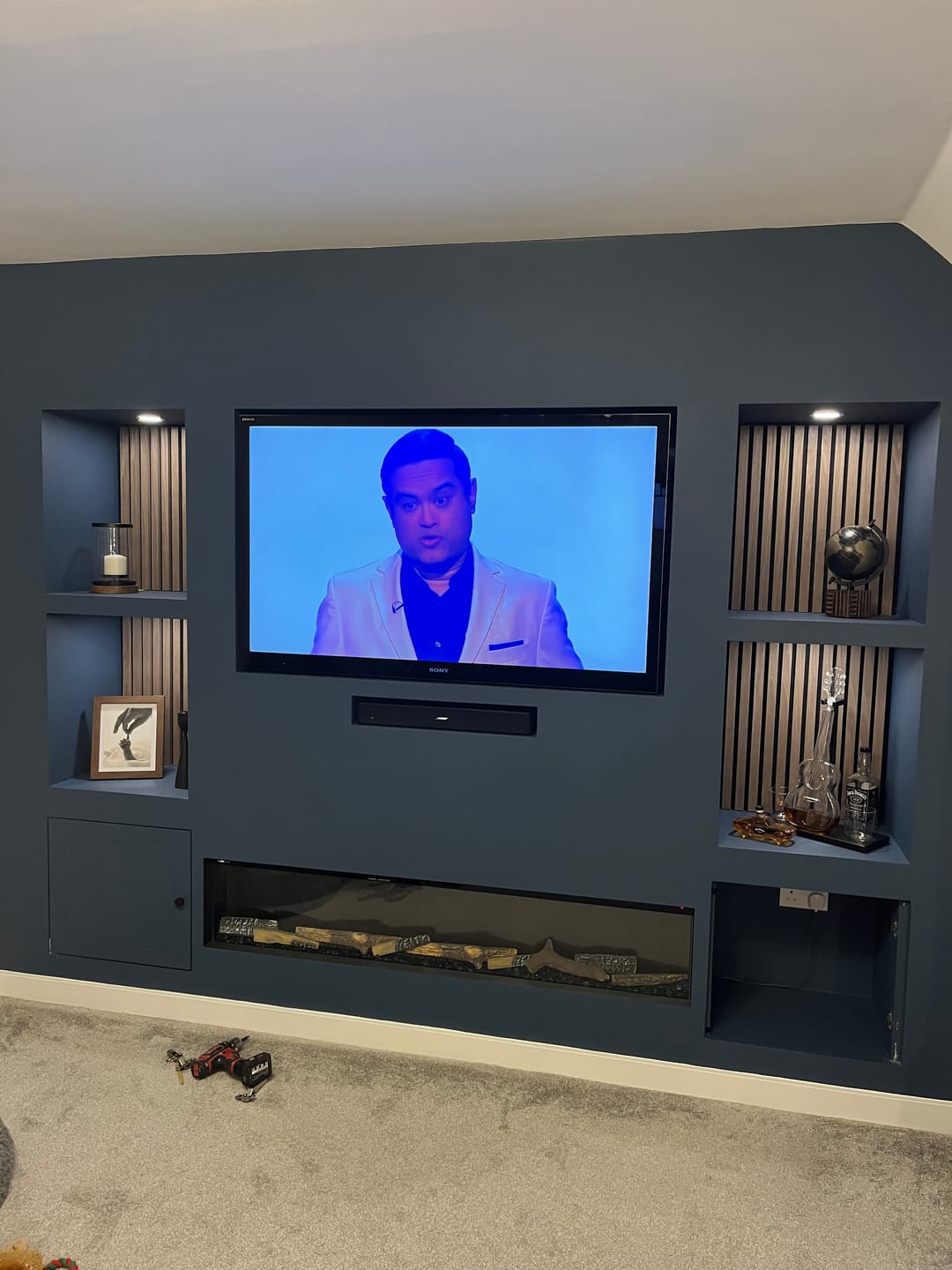 Customer photo review of Wooden Wall Panel | Walnut | Premium 3-sided Wood Veneer