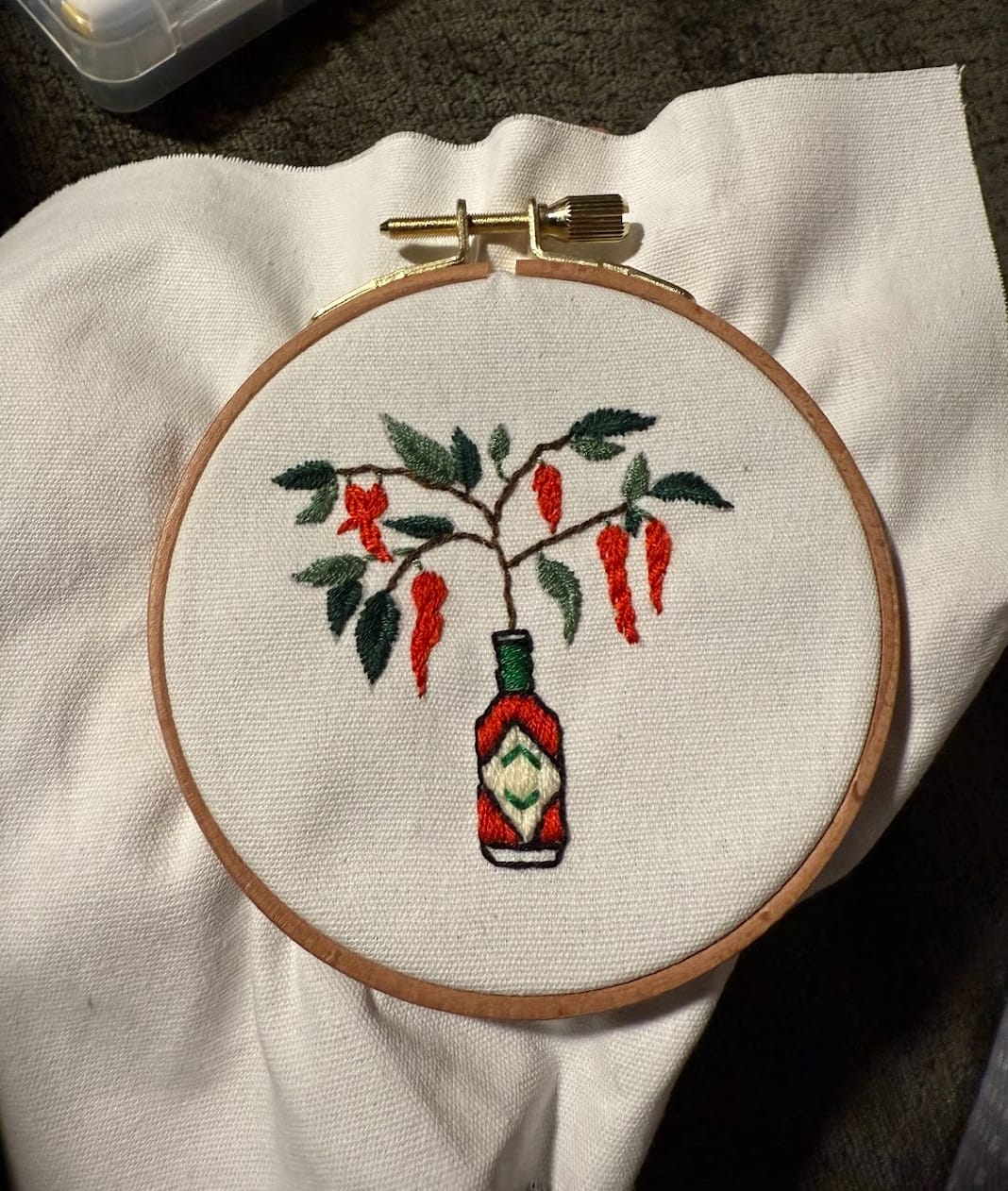 Customer photo review of Tabasco Chillies Embroidery Kit