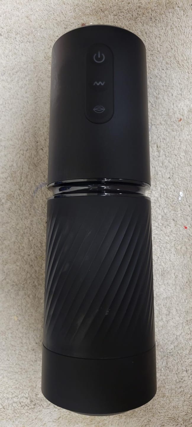 Customer photo review of App Control Male Masturbator with 3 Sleeves - Mystor (Vibrating & Suction)