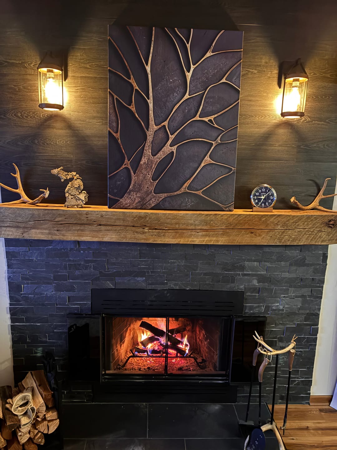 Customer photo review of Bronze Branches – Abstract Tree Silhouette Wall Art Canvas