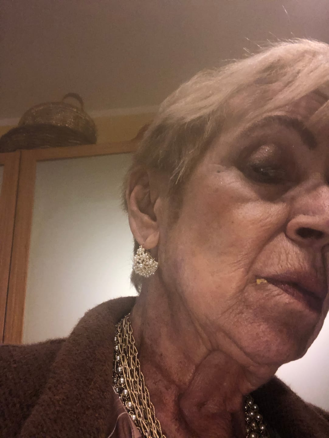 Customer photo review of BizarreBloom Pearl Flower Earrings