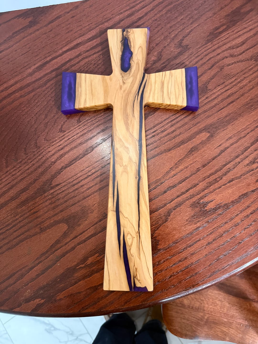 Customer photo review of 15x8x1" Flared Cross Silicone Mold For Epoxy Resin - Angled Cross Mold