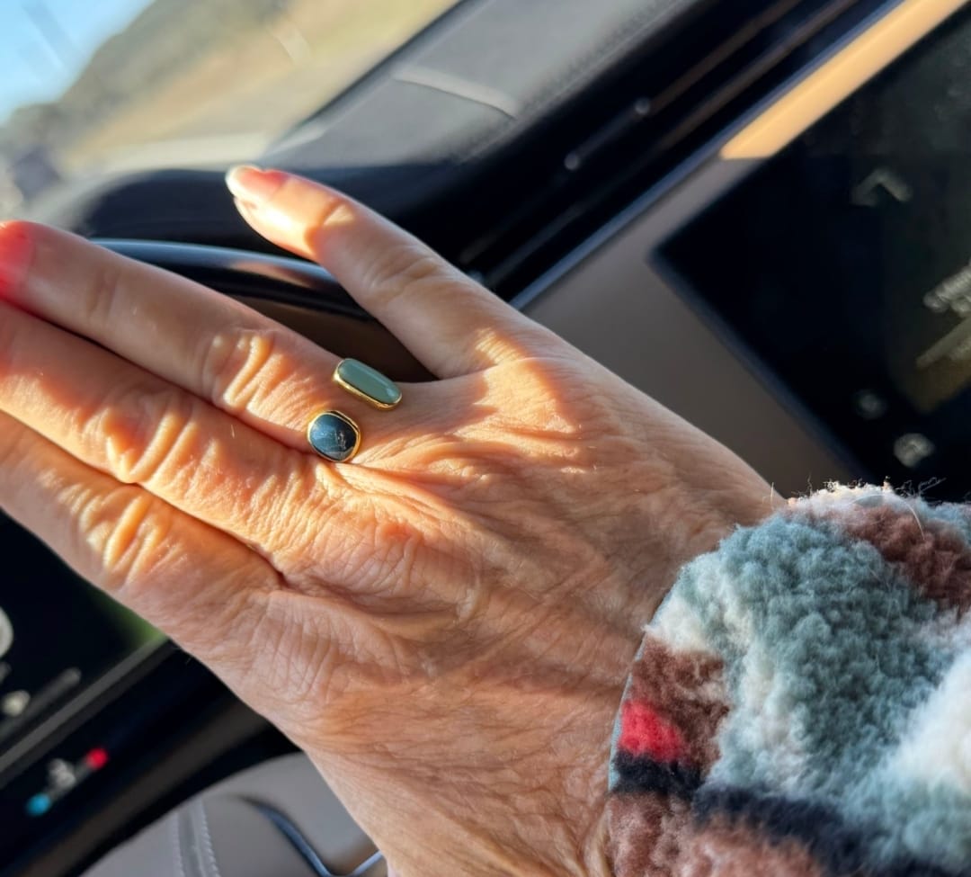 Customer photo review of Aquamarine Wrap Ring