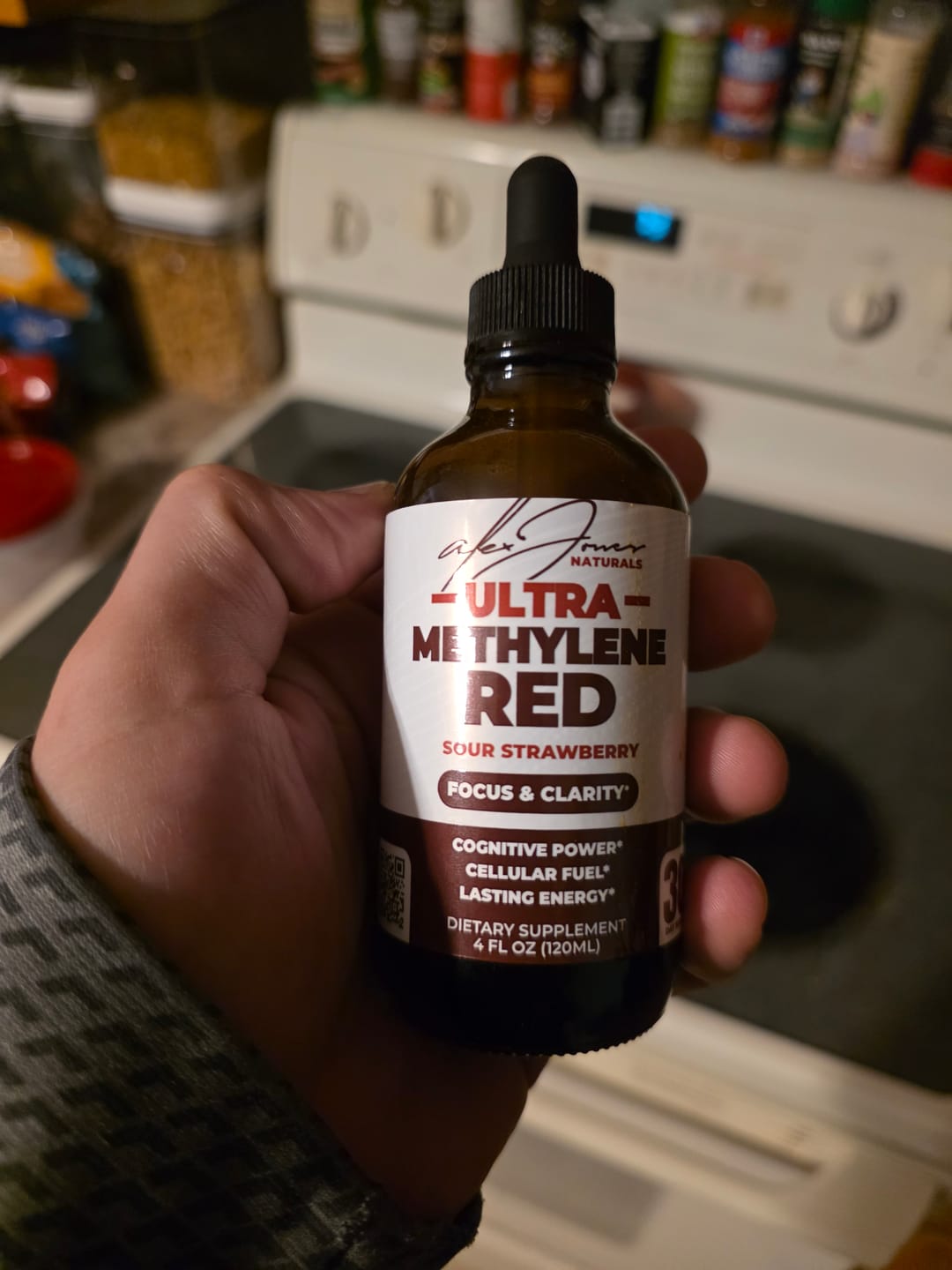 Customer photo review of The Ultra Methylene Red - Sour Strawberry (120ML) (30 Servings)